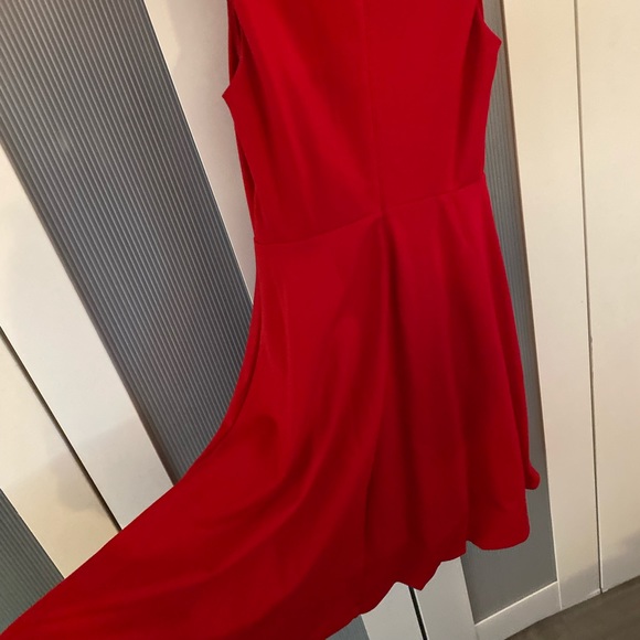 LULUS HELLO WORLD RED MIDI DRESS - Picture 7 of 12
